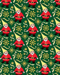 Red Gnome Snowflakes Green Rug
