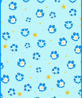 Blue Floral Patterned Light Aqua Rug