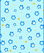 Blue Floral Patterned Light Aqua Rug