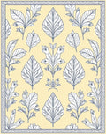 Botanical Border Floral Pattern Rug