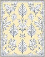 Botanical Border Floral Pattern Rug