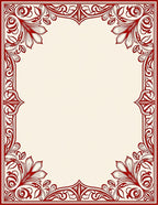 Elegant Red Floral Intricate Border Design Rug
