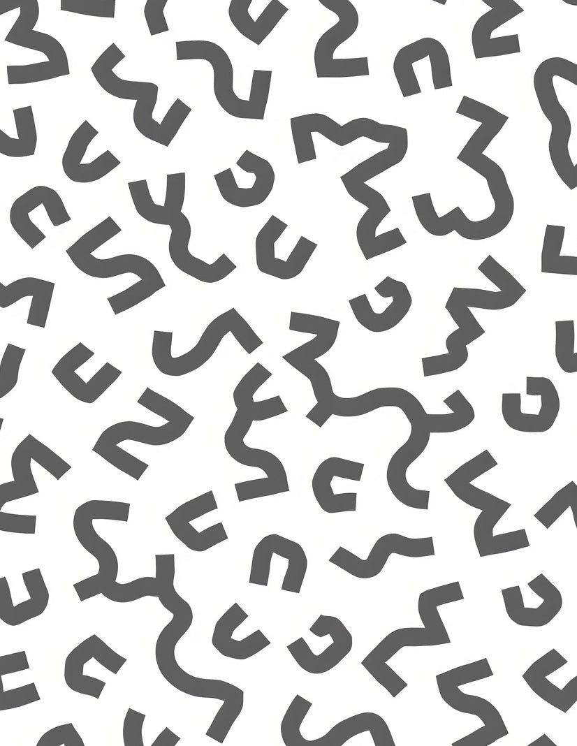 Monochromatic Abstract Cutout Shapes Rug