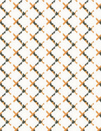 Orange and Grey Lattice Pattern Rug