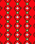 Red Starburst Green Accent Paisley Rug