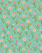 Retro Daisy Floral Pattern Rug