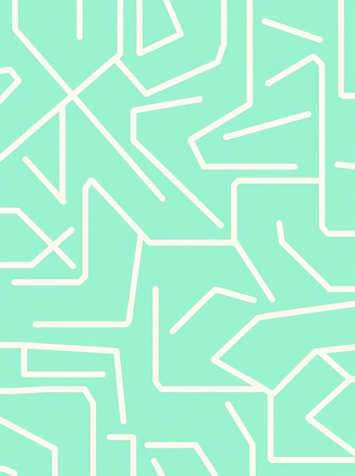 Abstract Aqua Mint Geometric Pattern Rug