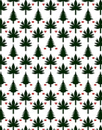 Forest Trees Red Square Repeat Rug