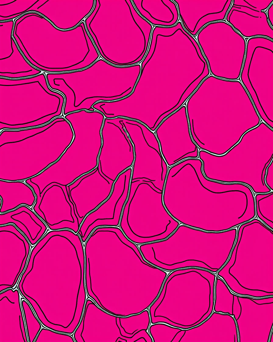 Bright Pink Organic Cell Pattern Rug