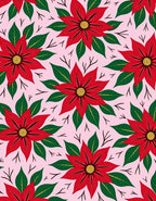 Red Poinsettia Flower Garden Rug