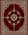 Elegant Red Floral Scrollwork Rug