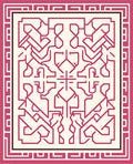 Pink Red Abstract Geometric Pattern Rug