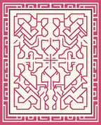 Pink Red Abstract Geometric Pattern Rug