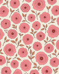 Delicate Rose Floral Pattern Rug