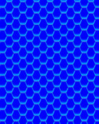 Hexagon Pattern Royal Blue Design Rug