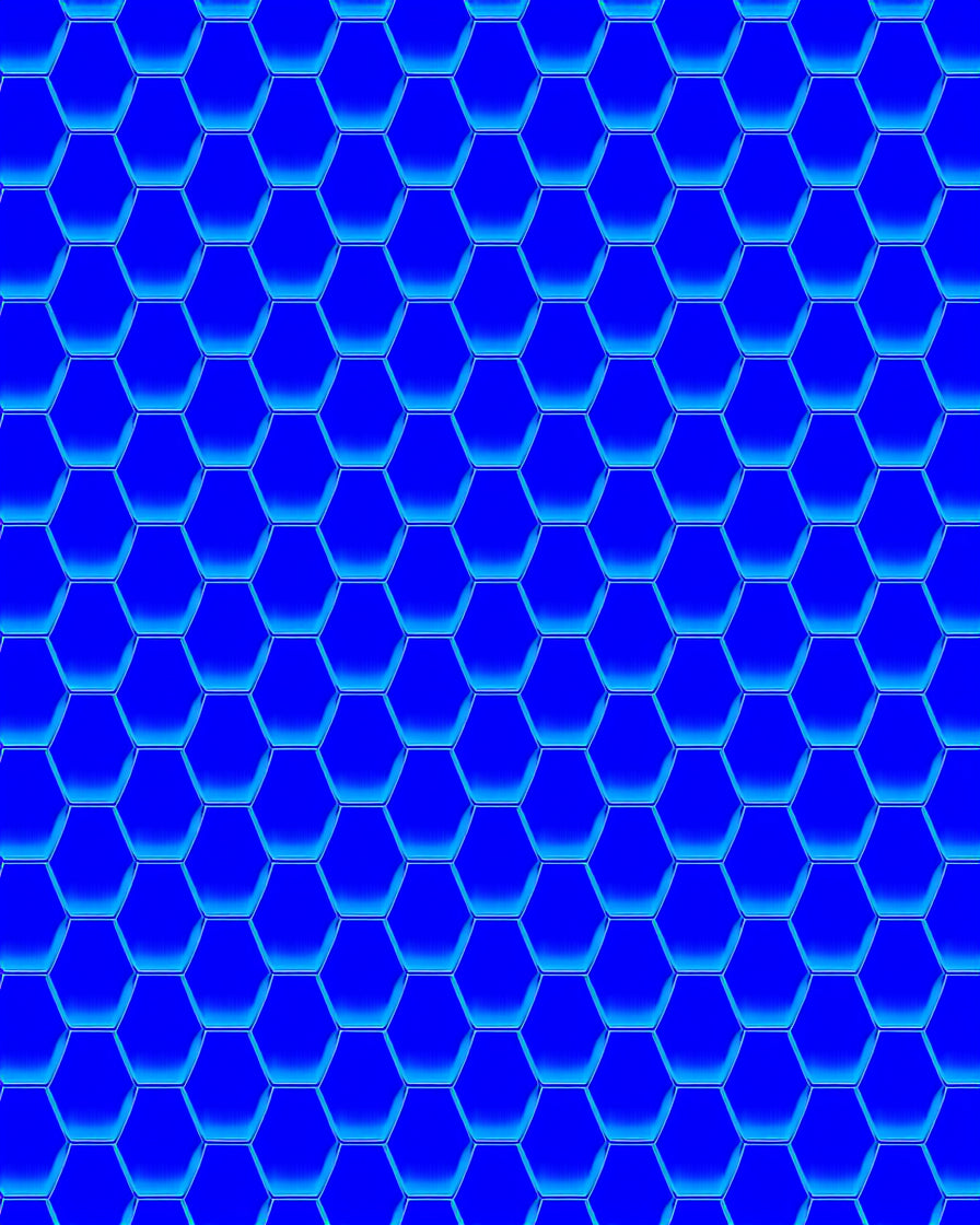 Hexagon Pattern Royal Blue Design Rug