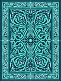 Intricate Teal Swirl Pattern Rug