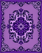 Ornate Violet Floral Medallion Rug