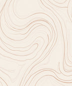 Swirling Line Art Neutral Pattern Rug