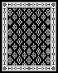 Classic Black White Floral Tile Rug