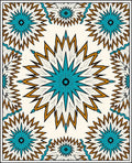 Bold Teal Gold Sunburst Medallion Rug