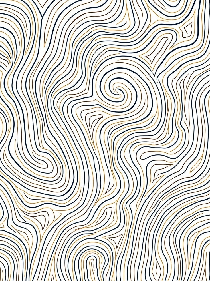 Abstract Wavy Line Pattern Rug