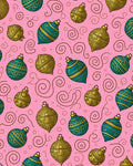 Teal Gold Festive Ornaments Swirls Rug