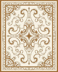 Elegant Brown Swirl Damask Design Rug
