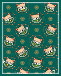 Cute Foxy Face Floral Motif Rug
