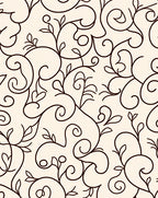 Elegant Swirl Botanical Pattern Rug
