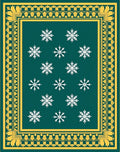 Emerald Green Snowflake Pattern Rug