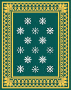 Emerald Green Snowflake Pattern Rug