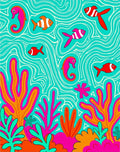 Vibrant Aquatic Life Coral Pattern Rug