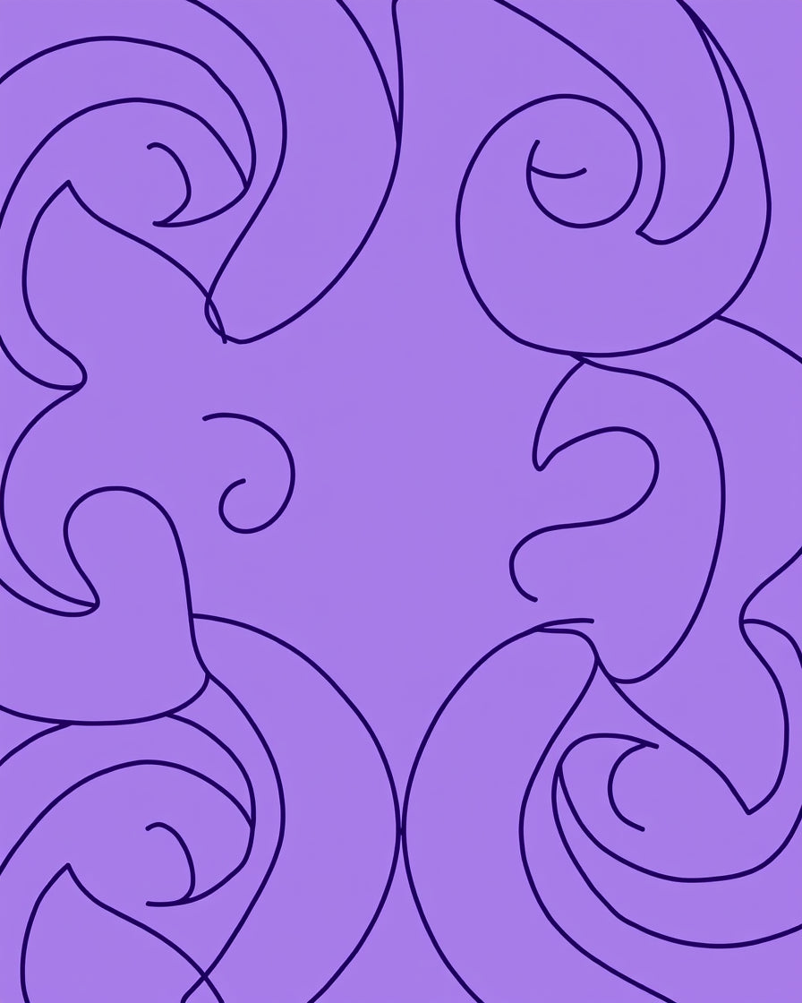 Purple Abstract Swirl Design Rug
