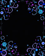 Whimsical Neon Doodle Pattern Design Rug