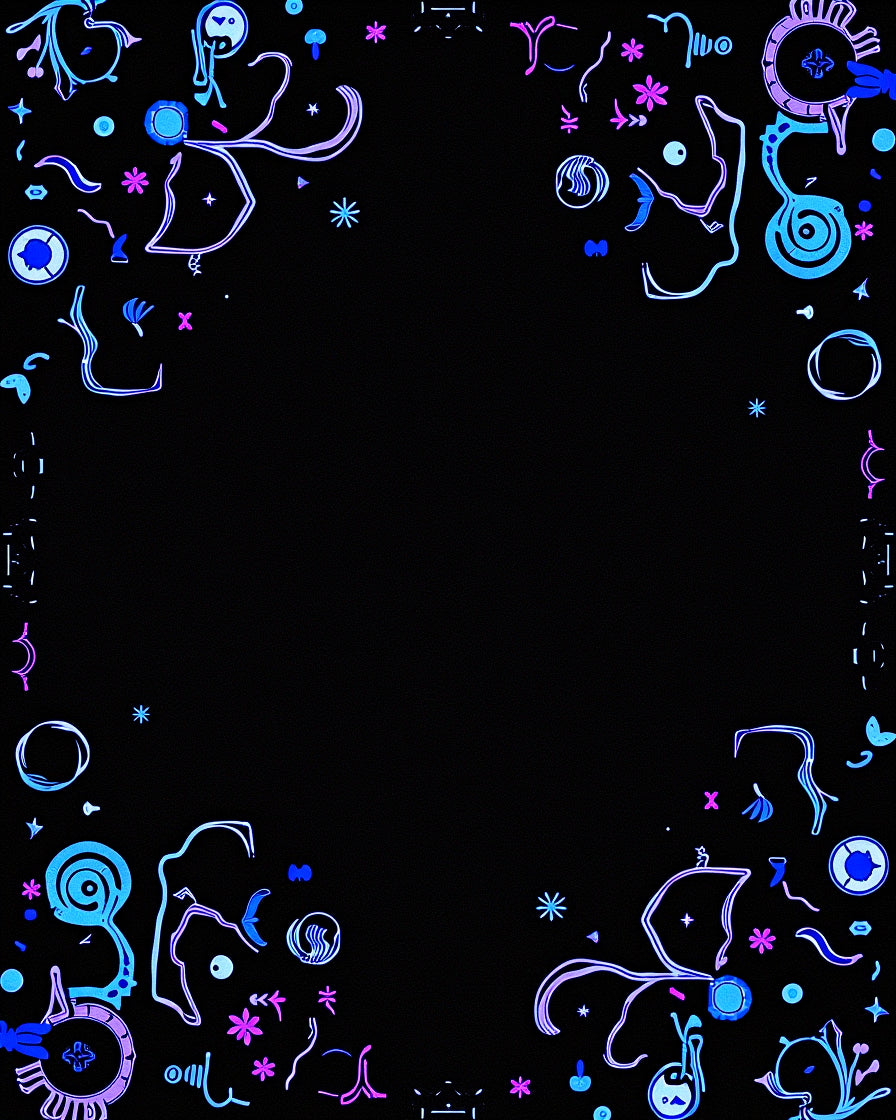 Whimsical Neon Doodle Pattern Design Rug