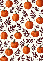 Orange Pumpkin Vine Pattern Rug