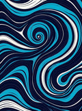 Oceanic Swirl Blue White Design Rug