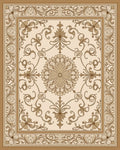 Ornamental Floral Medallion Scroll Design Rug