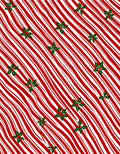 Red White Striped Holly Pattern Rug
