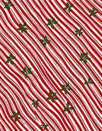 Red White Striped Holly Pattern Rug