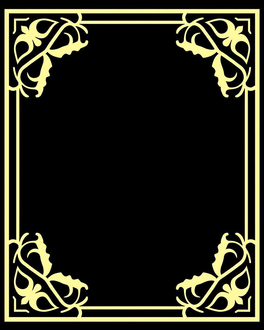 Elegant Floral Scrollwork Border Rug