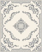 Elegant Ornamental Scrollwork Design Rug