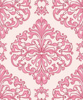 Pink Baroque Floral Pattern Design Rug