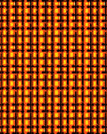 Bold Orange Yellow Plaid Design Rug
