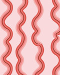 Retro Wavy Red Stripes Rug