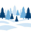 Blue Forest Winter Landscape Design Rug