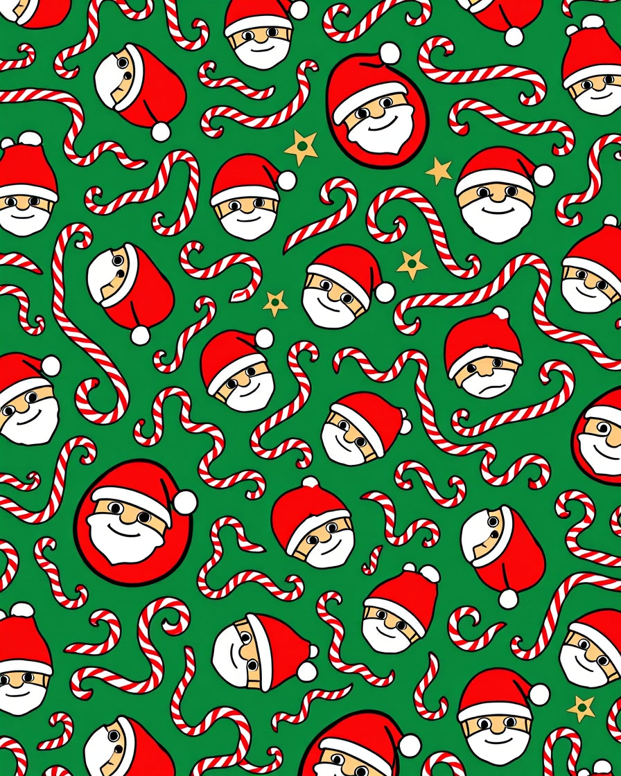 Jolly Santa Candy Cane Festive Rug