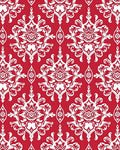 Classic Red and White Damask Pattern Rug
