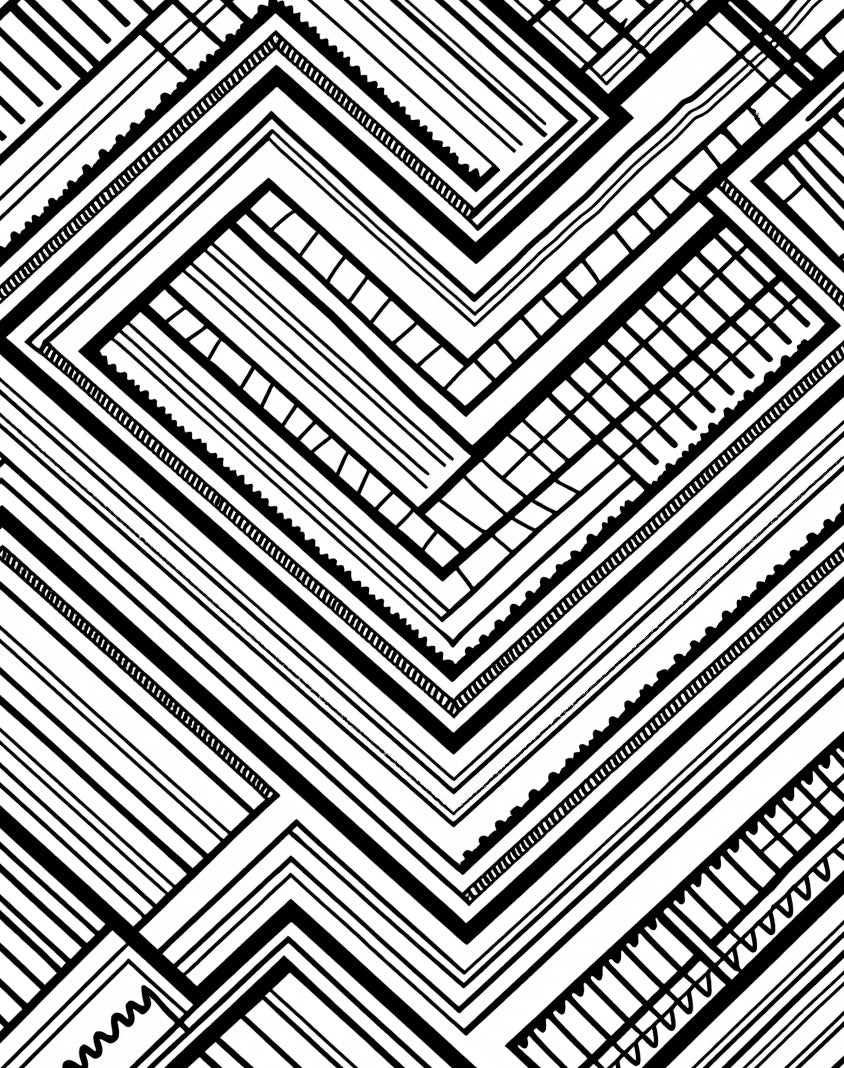 Abstract Linear Geometric Pattern Design Rug